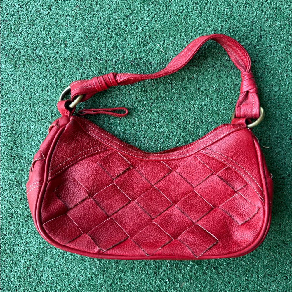 Designer Gio Shi Red Genuine Leather Handbag/Purse